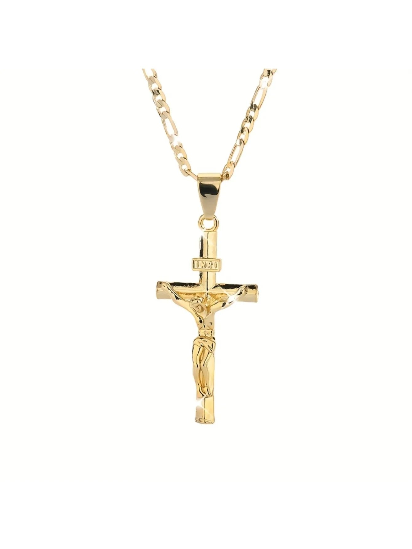 Cross Pendant Necklace Plated 14k Gold