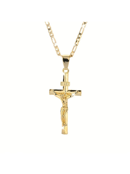 Cross Pendant Necklace Plated 14k Gold
