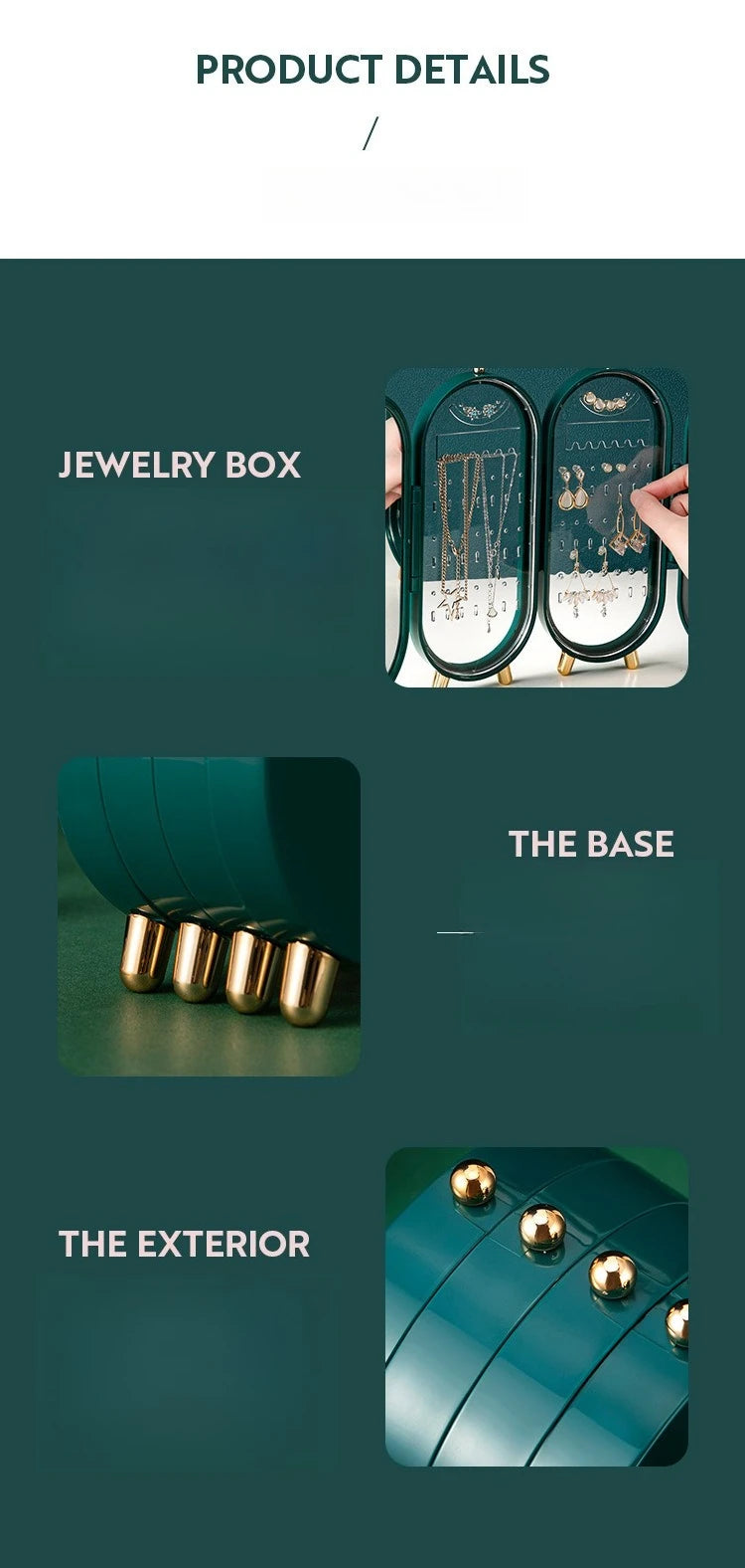 Foldable Mirror Jewelry Storage Box,