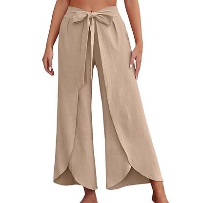 Womens Linen Wide Leg Flowy Bootcut Pants