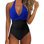 Tummy Control Swimsuit Cross Front Striped One Piece