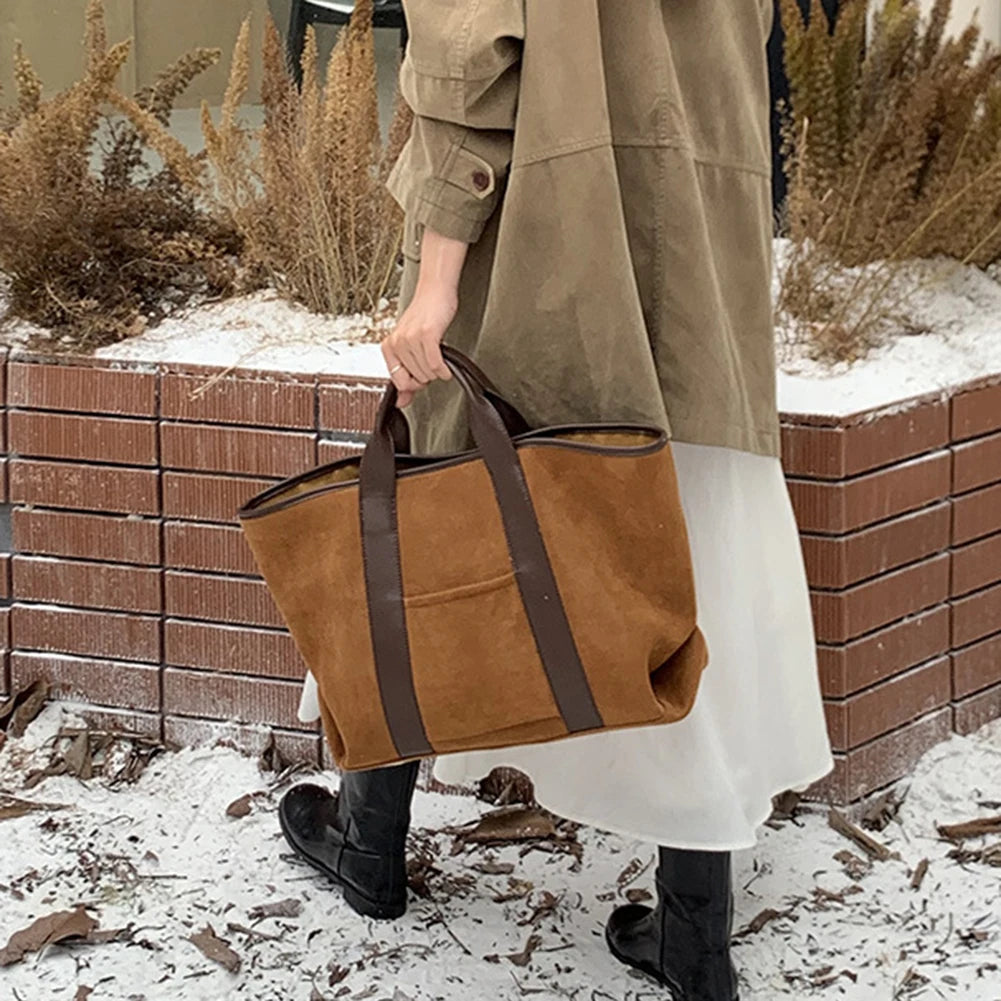 Tote Bag for Women Large Capacity Satchel, Suede