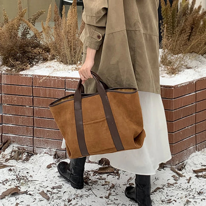 Tote Bag for Women Large Capacity Satchel, Suede