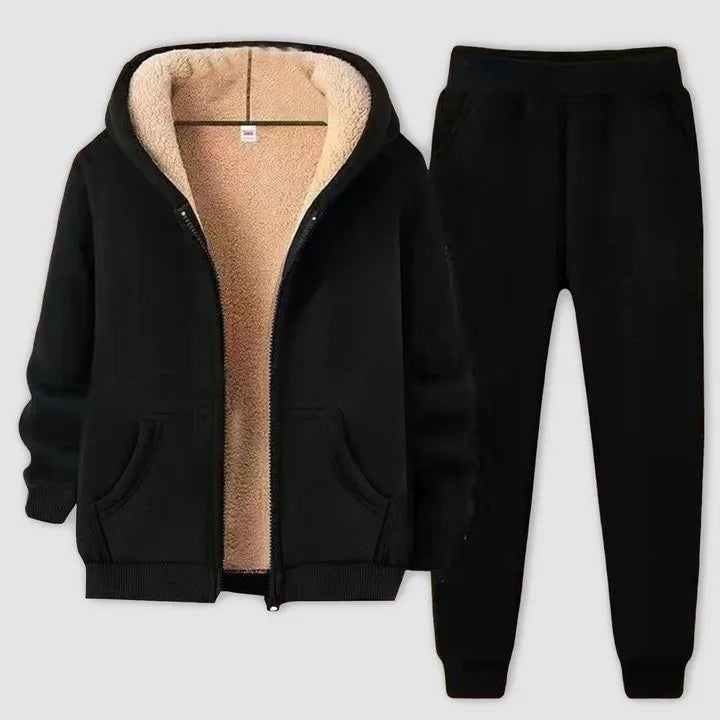 Plush Suit Women's Thickened Casual Zipper Cardigan Sweatshirt Loose Hooded Suit