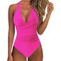 Tummy Control Swimsuit Cross Front Striped One Piece