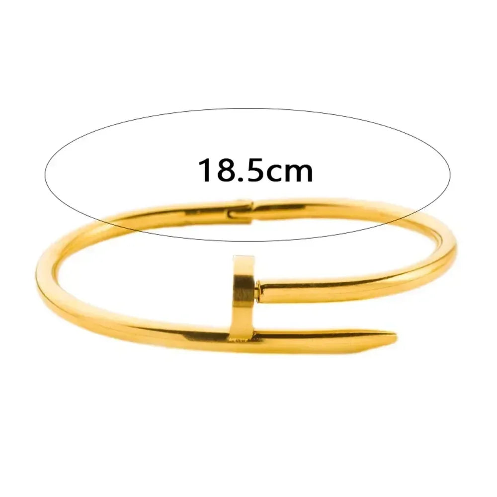Stainless Streel Gold Silver Solid Metalic Bangle Cuff