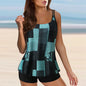 Womens' Bathing Suit Print Sling Swim Tank Top Shorts
