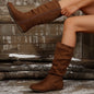 Women's Slouchy Boots Mid-Calf Length Comfortable Flat Heel Boots