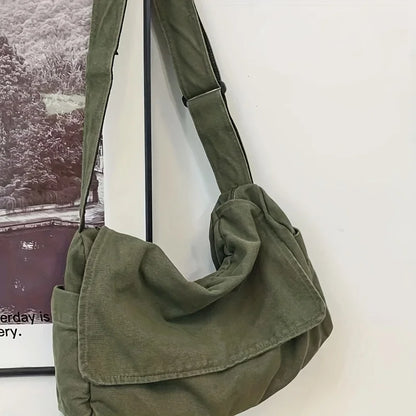 Messenger Bag, Vintage Canvas Teenager Shoulder Tote