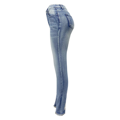 Female Clothing Slimming High Waisted Distressed Jeans