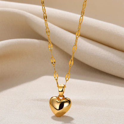 Stainless Steel Metal Heart Necklace