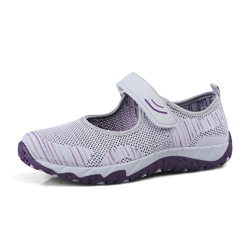 Summer Women Casual Flats Fabric Hoop & Loop Soft Comfy
