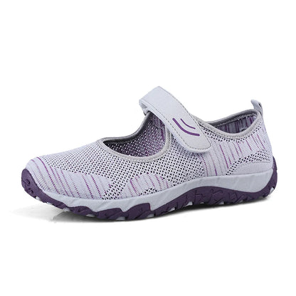 Summer Women Casual Flats Fabric Hoop & Loop Soft Comfy
