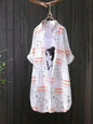Plus Size Letter Print Shirt Oversized Casual Long Sleeve Top
