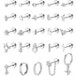 25 Pcs Surgical Steel Earrings for Sensitive Ears for Women Flat Back Studs