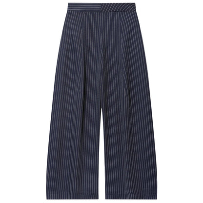 Striped Pleated Pants Baggy Wide Leg High Waist Pants