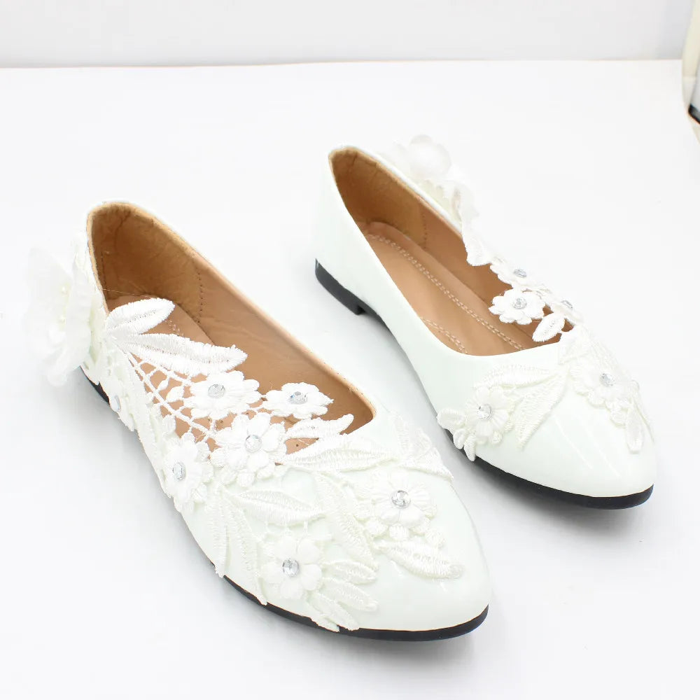 White Flower Pumps New Arrival Women's Shoes