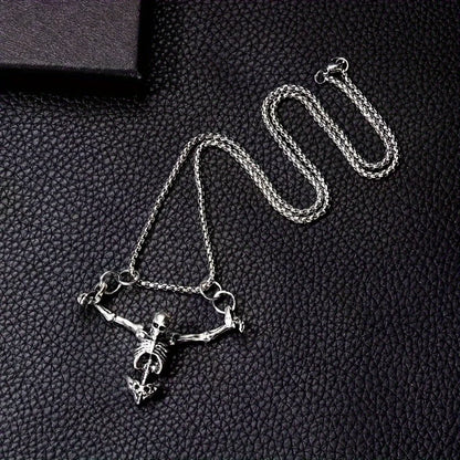 1Pc Punk Style Fashion Skull Necklace