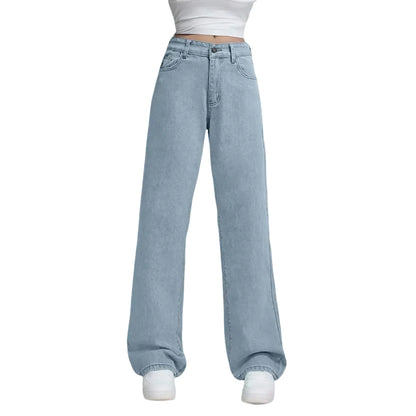 Ladies' High Waisted Straight Leg Pants Loose Casual