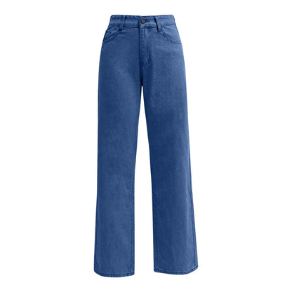 Ladies' High Waisted Straight Leg Pants Loose Casual