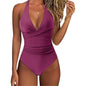 Tummy Control Swimsuit Cross Front Striped One Piece