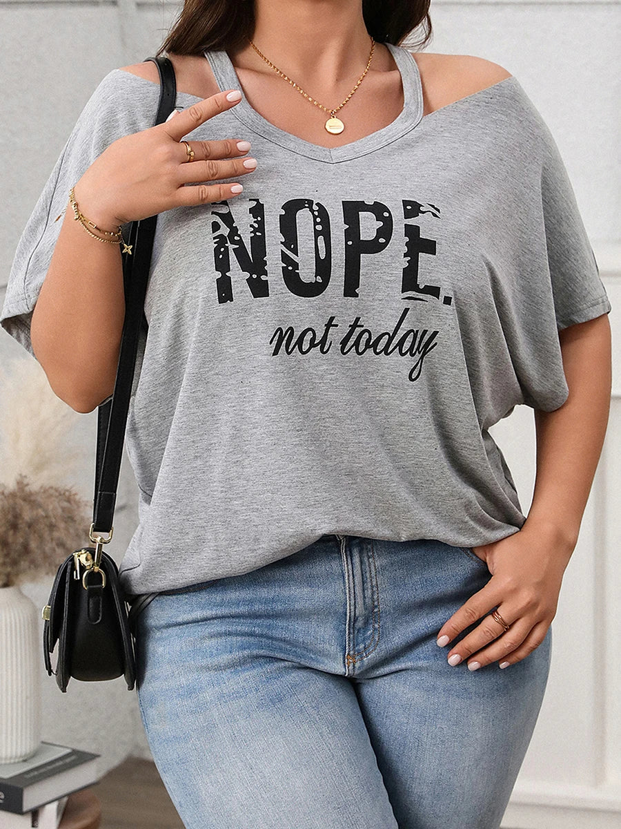 Women s T-shirt Off-Shoulder Short Sleeve Casual Daily Wear
