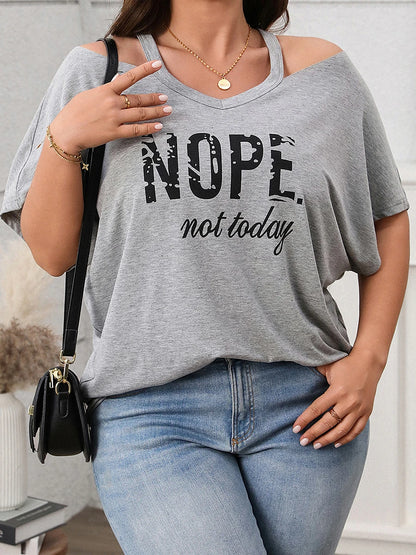 Women s T-shirt Off-Shoulder Short Sleeve Casual Daily Wear