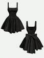 White Corset Mini Dress with Bow Detail,