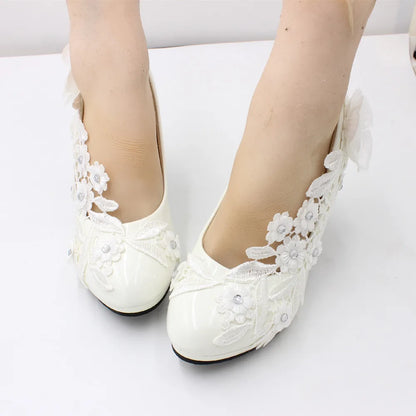 White Flower Pumps New Arrival Women's Shoes