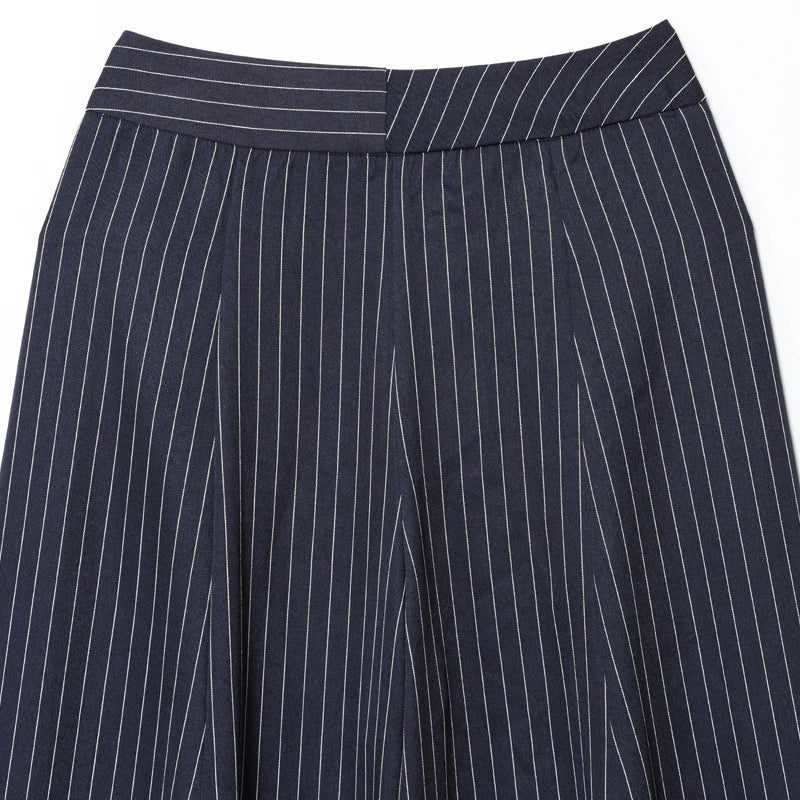 Striped Pleated Pants Baggy Wide Leg High Waist Pants