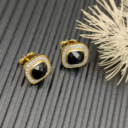 2025 New High-Quality Square Diamond Necklace and Earrings Set
