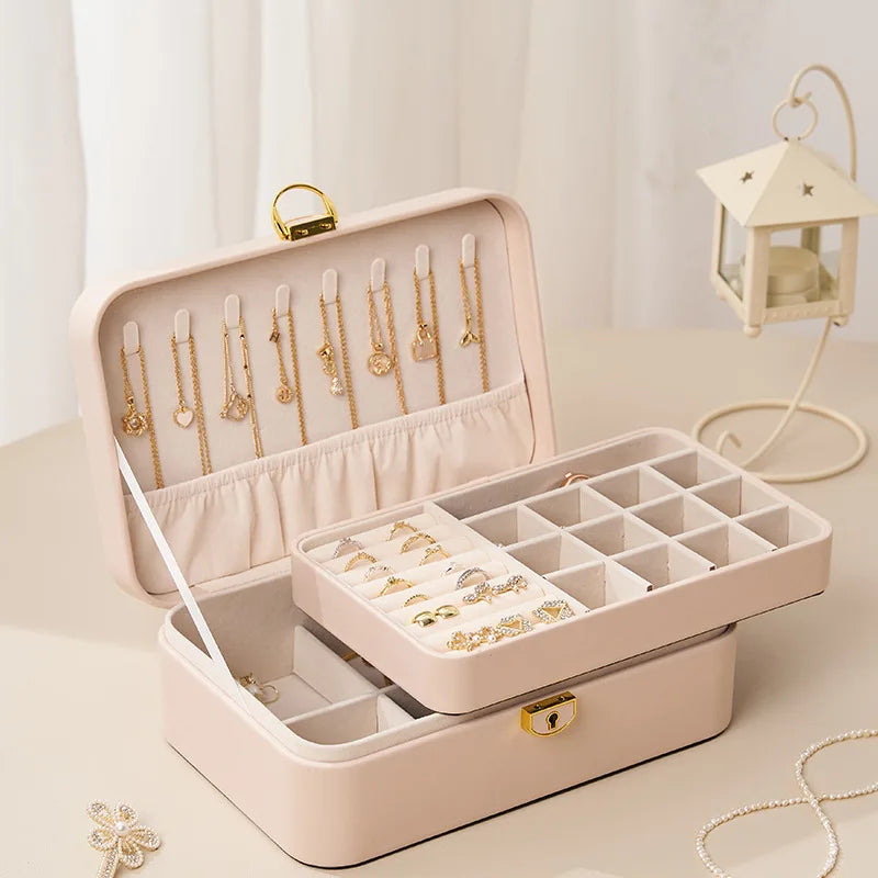 # PU Leather Big Jewelry Box  With Lock