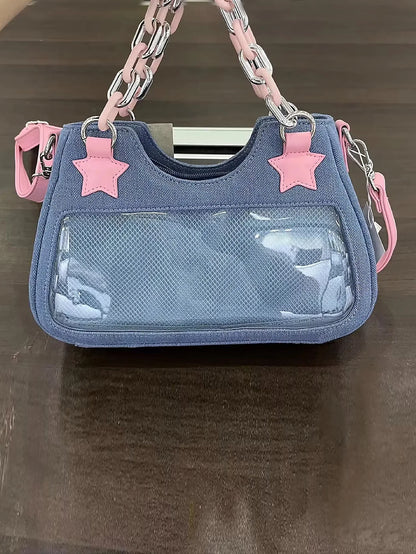 Fashion Shoulder Star Denim Bag
