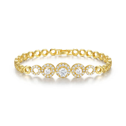 S925 Silver Moissanite Bracelet Full Pave Circular Design Fine Jewelry