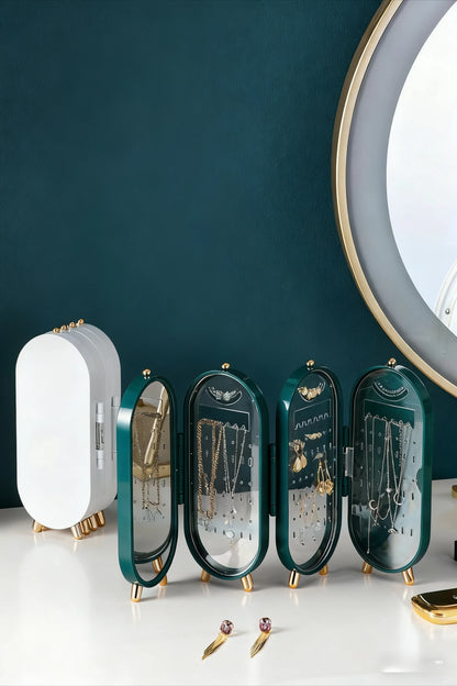 Foldable Mirror Jewelry Storage Box,