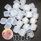 Transparent Plastic Mini Square Storage Box for Pill Jewelry Earrings Dustproof