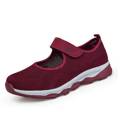 Summer Women Casual Flats Fabric Hoop & Loop Soft Comfy