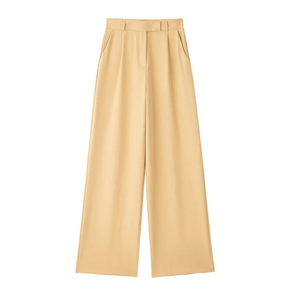 Willshela Women Fashion Solid Front Zipper Straight Pants High Waist Full Length