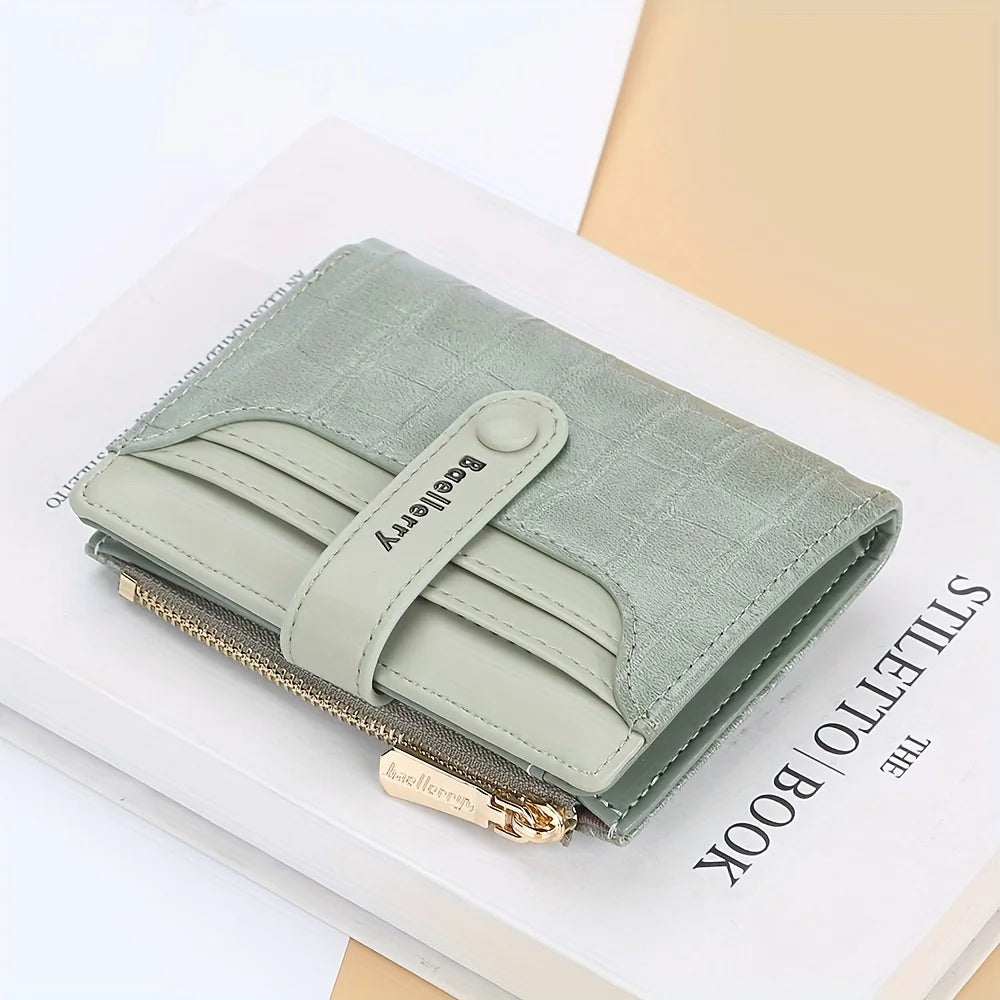 Baellerry Brand Wallet New Women's Short Wallet Buckle Sanded Leather Coin Purse