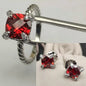 2025 New High-Quality Silver and Gold Color Set with 8mm Colorful Main Stone