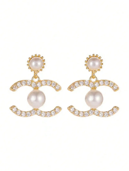 Elegant Charm Dangle Earrings – 1 Pair Vintage Faux Pearl