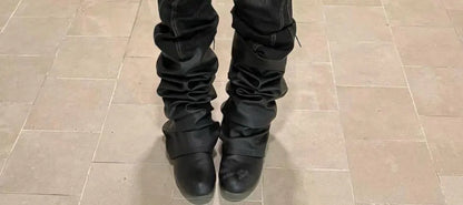 American Street Oversize Washed Retro Heavy Industry Motorcycle Jeans