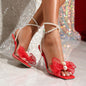Ladies' High Heels Summer Sweet Fairy Style Pearl Chain Wedding Sandals Women