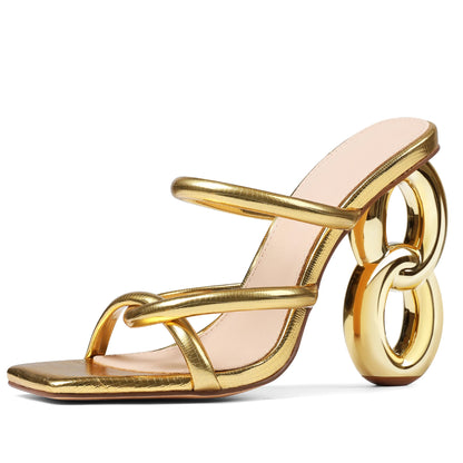 GIGIFOX New Style Women Summer Sandals High Heel Slippers Fashion Shoes Breathable Footwear