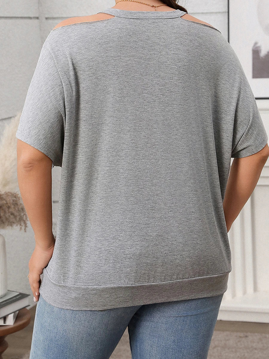 Women s T-shirt Off-Shoulder Short Sleeve Casual Daily Wear