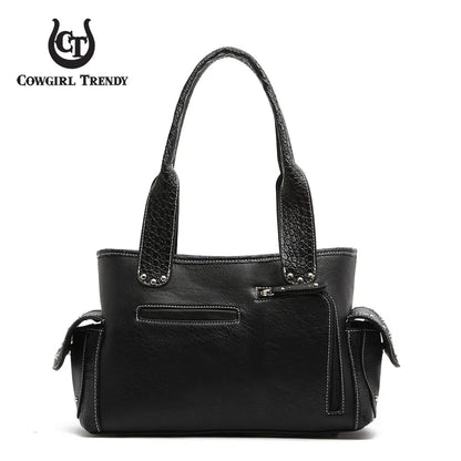 Western Style Cowgirl Woven Fringe Crocodile Gorgeous Purse Conchos Women Handbag Shoulder Bags Wallet Set