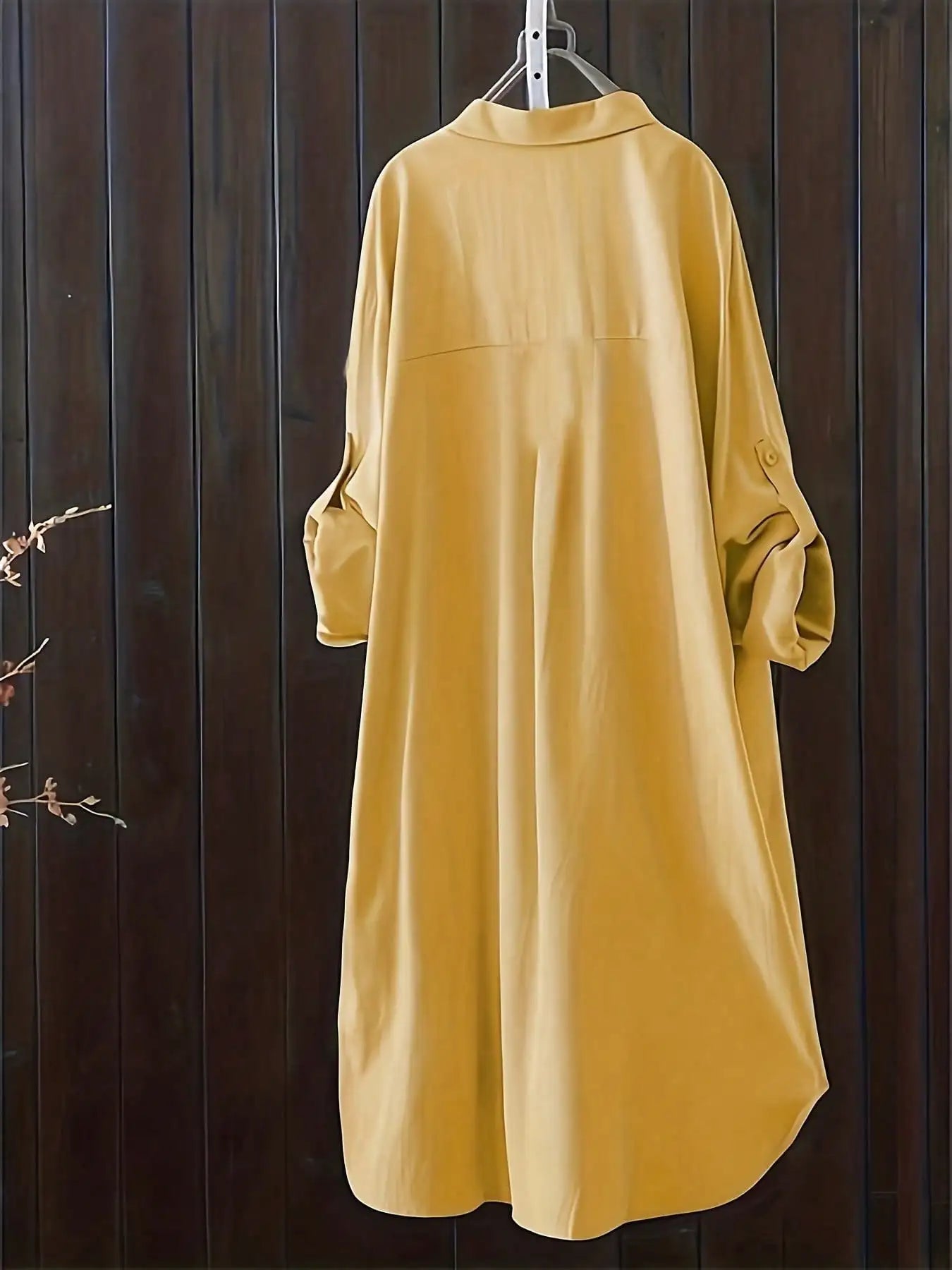 Casual Loose fitting Linen Long Shirts Women Plus Size Tops