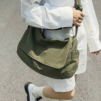 Messenger Bag, Vintage Canvas Teenager Shoulder Tote