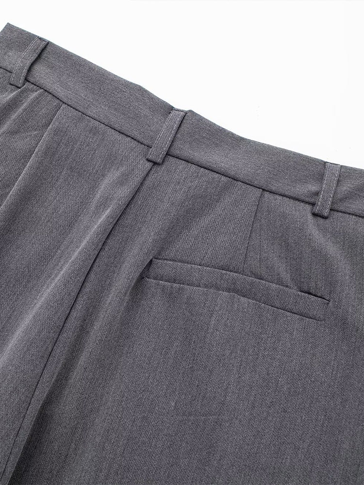 Willshela Women Fashion Solid Front Zipper Straight Pants High Waist Full Length