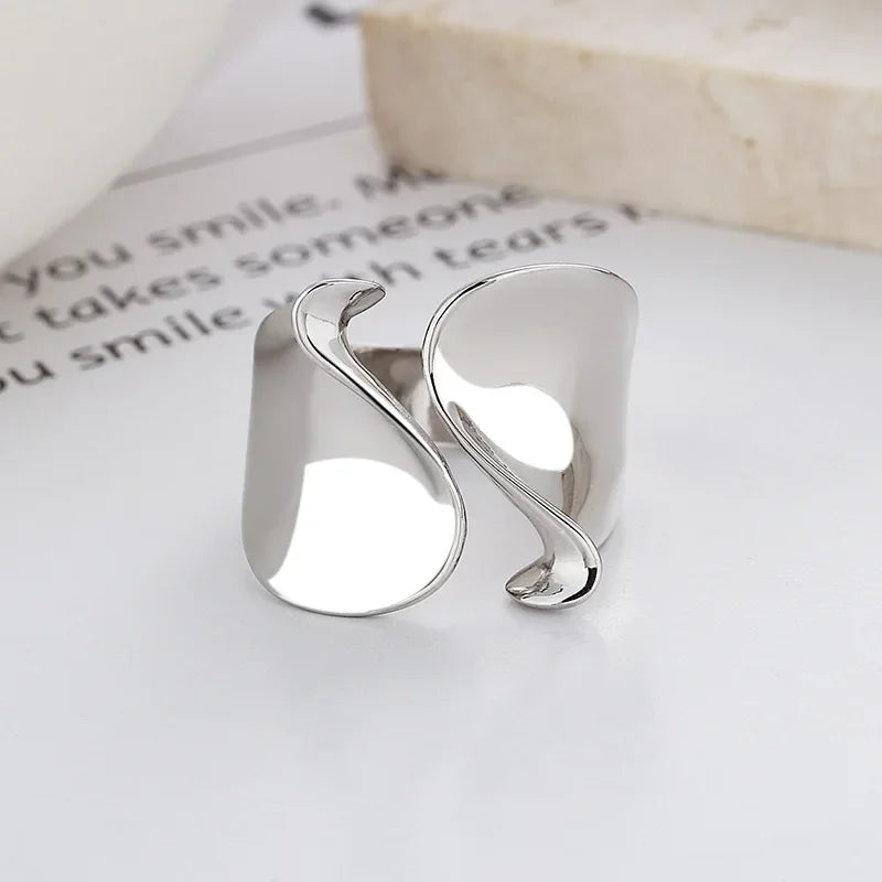 925 Sterling Silver Ring for Women Simple Big Open Ring